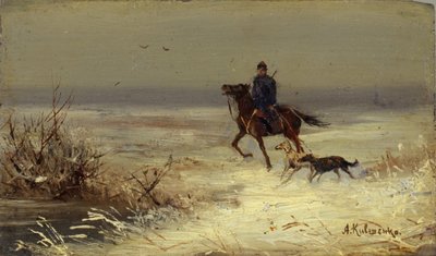 På jakten, andre halvdel av 1800-tallet. av Aleksei Danilovich Kivshenko