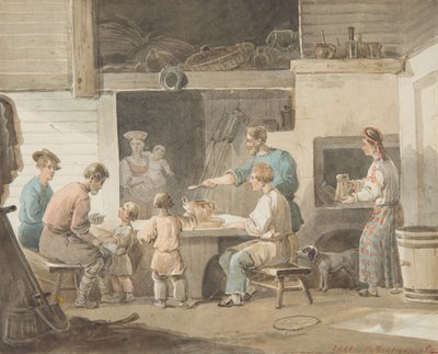 Lunsjtid, 1821 av Aleksei Gavrilovich Venetsianov