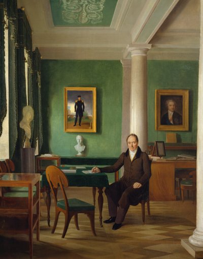 Portrett av prins Viktor Pavlovich Kochubey i studioet hans av Aleksei Gavrilovich Venetsianov