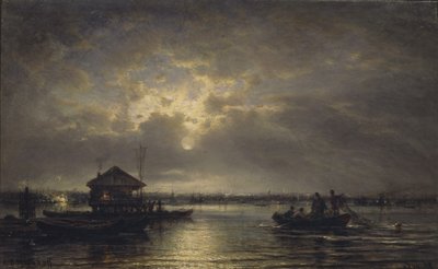 Sommernatt på Neva, 1875 av Aleksei Petrovich Bogolyubov