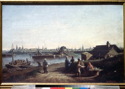 ""Utsikt over byen Kazan ved Volga i Russland"" Maleri av Alexei Petrovich Bogolyubov (Bogoliubov eller Bogoliubov) (1824-1896) 1861 Statens russiske museum, St. Petersburg av Aleksei Petrovich Bogolyubov