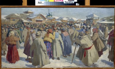 Før en prikhaz, i Moskva (Russland). (Mengen samlet seg foran et administrativt eller juridisk kontor av Aleksey Fyodorovich Afanasiev