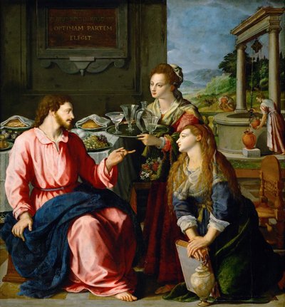 Kristus i huset til Marta og Maria av Alessandro Allori