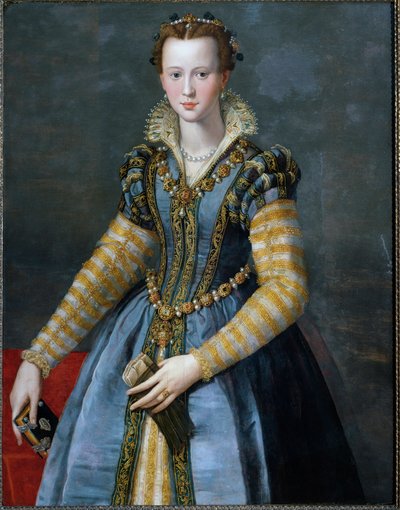 Portrett av Mary av Medicis, kone til Henry IV og mor til Louis XIII av Alessandro Allori