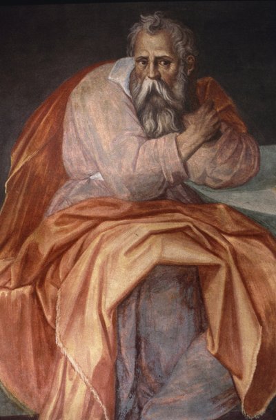 Profeten Jeremiah, Ospedale degli Innocenti, Firenze (fresco) av Alessandro Allori