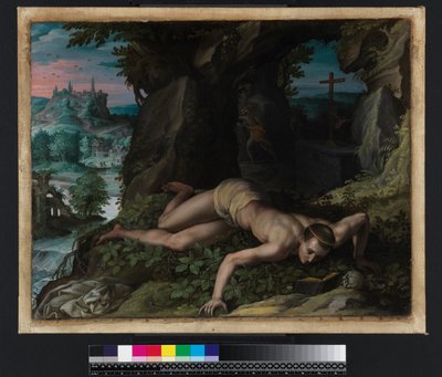 The Temptation of St Benedict , ca. 1587 av Alessandro Allori