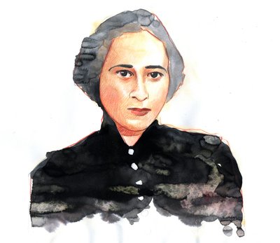 Hannah Arendt (1906-1975), tysk statsviter og filosof, amerikansk naturalisert - Illustrasjon av Alessandro Lonati av Alessandro Lonati