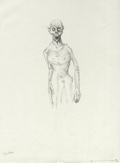 Legendarisk skapning: Chupacabra, søramerikansk vampyr Tegning av Alessandro Lonati av Alessandro Lonati