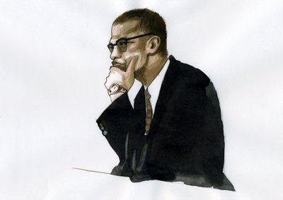 Malcolm X (1925-1965) afroamerikansk aktivist av Alessandro Lonati