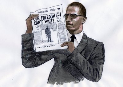 Malcolm X (1925-1965) afroamerikansk aktivist av Alessandro Lonati