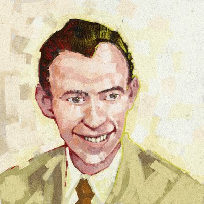Portrett av biolog James Watson, 2023 (illustrasjon) av Alessandro Lonati