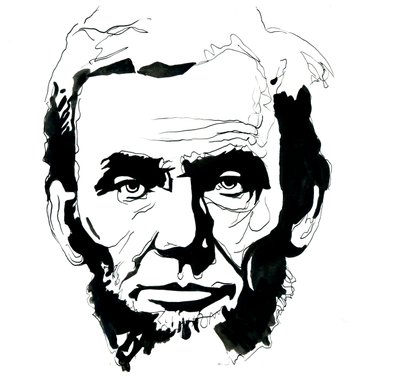 Portrett av Abraham Lincoln (1809-1865) USAs president (Portrett av den amerikanske presidenten Abraham Lincoln) av Alessandro Lonati