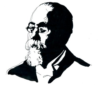 Portrett av Cesare Lombroso (1835-1909) grunnlegger av den italienske skolen for kriminologi (Portrett av Cesare Lombroso italiensk kriminolog og lege, grunnlegger av den italienske skolen for positivistisk kriminologi) av Alessandro Lonati