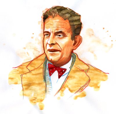 Portrett av den franske psykiateren og psykoanalytikeren Jacques Lacan (1901-1981) (Portrett av den franske psykoanalytikeren og psykiateren Jacques Lacan) av Alessandro Lonati
