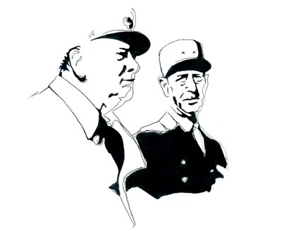 Portrett av general Charles de Gaulle og Winston Churchill av Alessandro Lonati