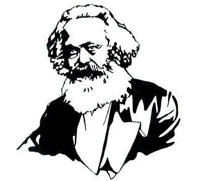 Portrett av Karl Marx (1818-1883), filosof og politisk teoretiker av Alessandro Lonati