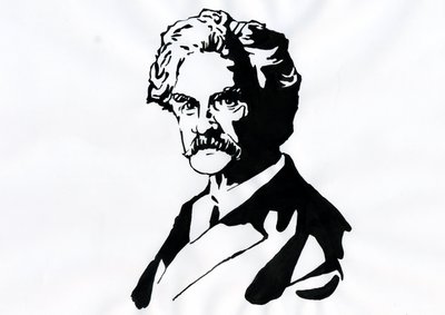 Portrett av Mark Twain (1835-1910) av Alessandro Lonati