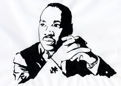 Portrett av pastor Martin Luther King (1929-1968) Illustrasjon av Alessandro Lonati