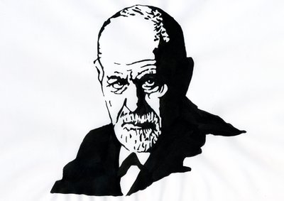 Portrett av Sigmund Freud (1856-1939), østerriksk psykiater (Portrett av Sigmund Freud østerriksk nevrolog og psykoanalysens far) - Illustrasjon av Alessandro Lonati av Alessandro Lonati