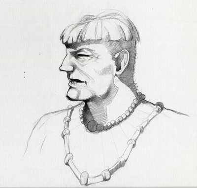 Portrett av en pirat (privat) eller byste av en sjømann. Tegning av Alessandro Lonati. av Alessandro Lonati