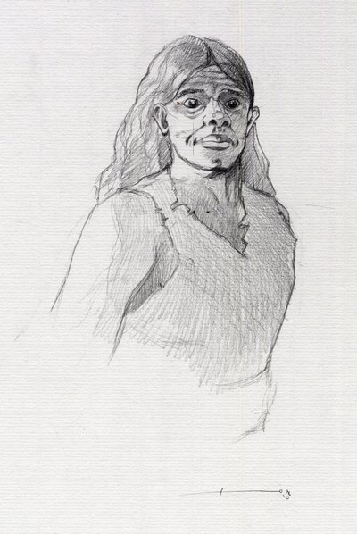 Portrett av en pirat (privat) eller byste av en sjømann. Tegning av Alessandro Lonati. av Alessandro Lonati