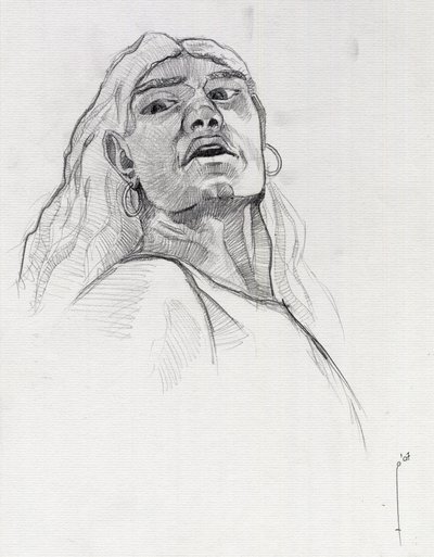 Portrett av en pirat (privat) eller byste av en sjømann. Tegning av Alessandro Lonati. av Alessandro Lonati