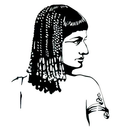 Portrett av dronningen av Egypt Cleopatra VII Thea Philopator (69-30 f.Kr.) av Alessandro Lonati