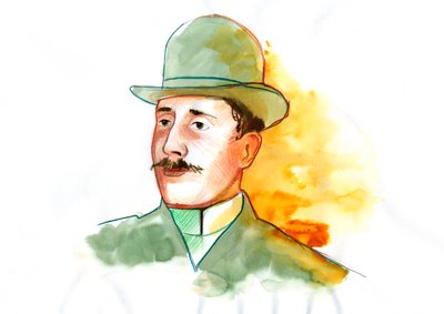 Portrett av poeten Guillaume Apollinaire (1880-1918) (den engelske poeten Guillaume Apollinaire) av Alessandro Lonati