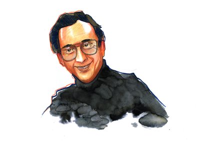 Portrett av forfatteren og komikeren Harold Pinter (1930-2008) (engelsk dramatiker, manusforfatter, regissør og skuespiller Harold Pinter) Tegning av Alessandro Lonati av Alessandro Lonati