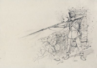 Second Empire (1852-1870): infanteristskyting, soldat fra den østerrikske hæren, østerriksk-ungarsk (østerriksk-ungarsk) av Alessandro Lonati