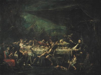 Bohemsk bryllupsbankett, ca. 1730-35 av Alessandro Magnasco