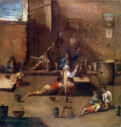 Hundetrening, c1690-1745 av Alessandro Magnasco