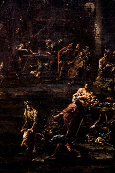 Spillere, soldater og vagabonder, ca. 1720/30 (olje på lerret) av Alessandro Magnasco
