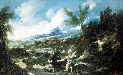 Den hellige Augustin med barnet og skjellet, ca. 1720-25 av Alessandro Magnasco