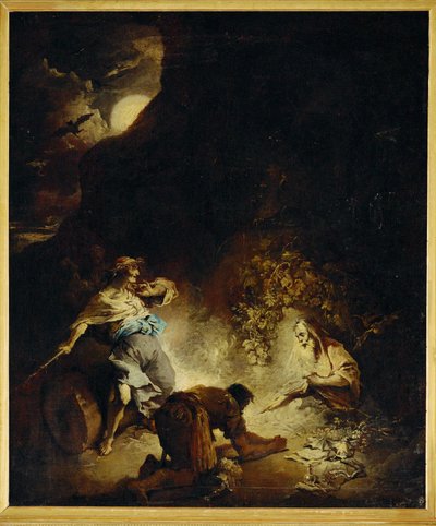 Heksen fra Endor (maleri på lerret) av Alessandro Magnasco