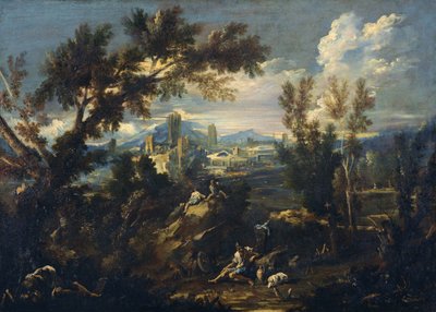 Landskap med hyrder av Alessandro Magnasco