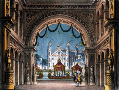 Scenografi av Sanquirico for operaen "La straniera" "(L