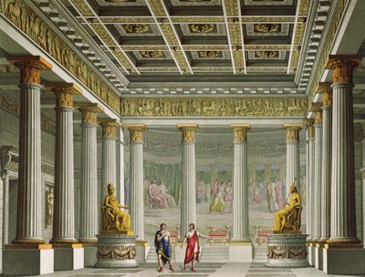 Audienshallen i Aegisthus-palasset, design for balletten 