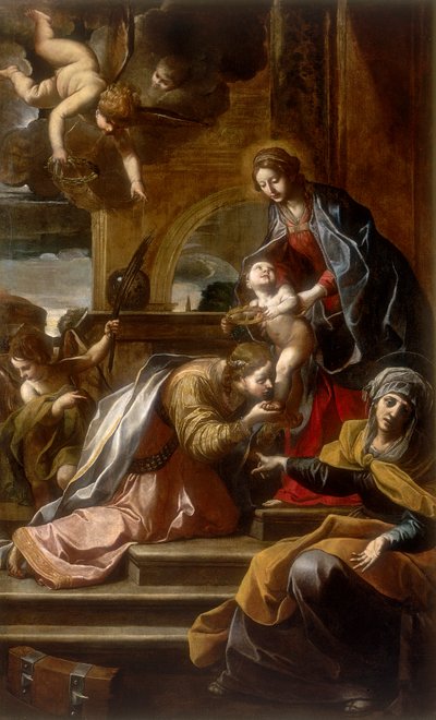 Mystisk ekteskap av St. Catherine, verk av Alessandro Tiarini, bevart i Galleria Estense i Modena av Alessandro Tiarini