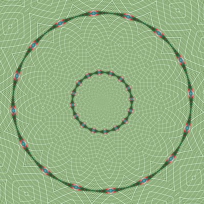 arabesk #3,2019,(blandet media) av Alex Caminker