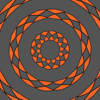 arabesk #32,2019,(blandet media) av Alex Caminker