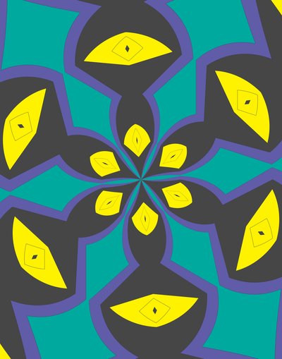 arabesk #4,2019,(blandet media) av Alex Caminker