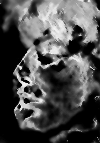cloud face, 2020, (blandet media) av Alex Caminker