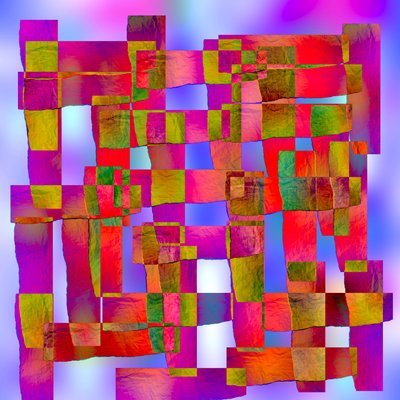 krystallgeometrisk struktur, 2019, (blandet media) av Alex Caminker