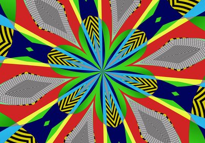 blomster #105,2019,(blandet media) av Alex Caminker