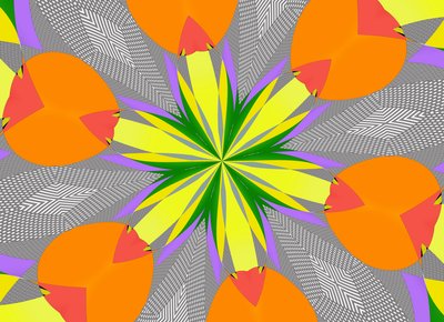 blomster #108,2019,(blandet media) av Alex Caminker