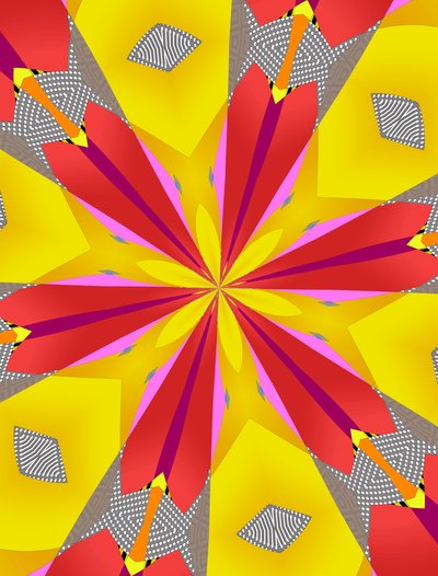 blomster #109,2019,(blandet media) av Alex Caminker