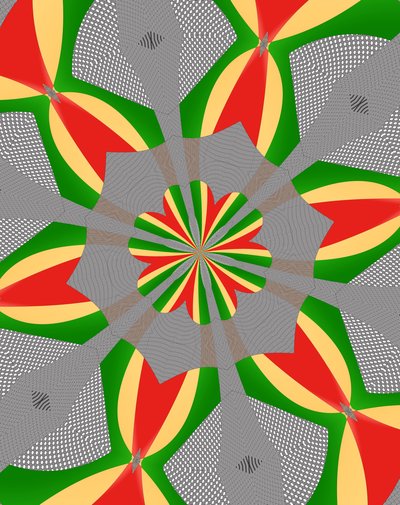 blomster #112,2019,(blandet media) av Alex Caminker