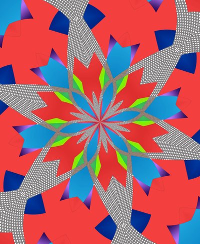 blomster #116,2019,(blandet media) av Alex Caminker