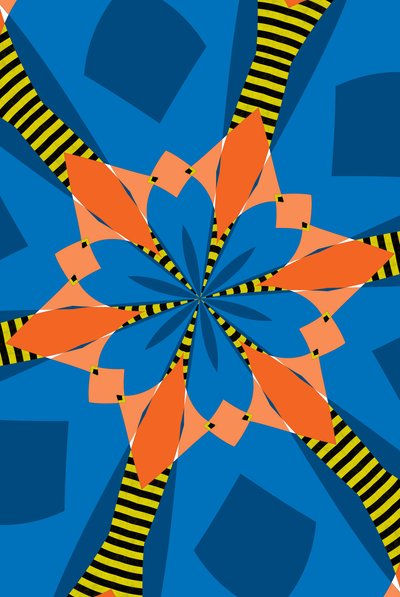 blomster #15,2019,(blandet media) av Alex Caminker